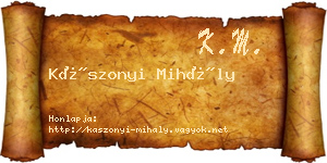 Kászonyi Mihály névjegykártya