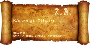 Kászonyi Mihály névjegykártya