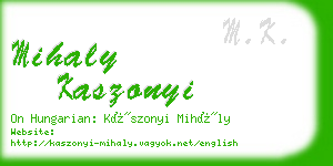 mihaly kaszonyi business card